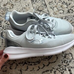 Under Armour Gray and White Athletic Shoes